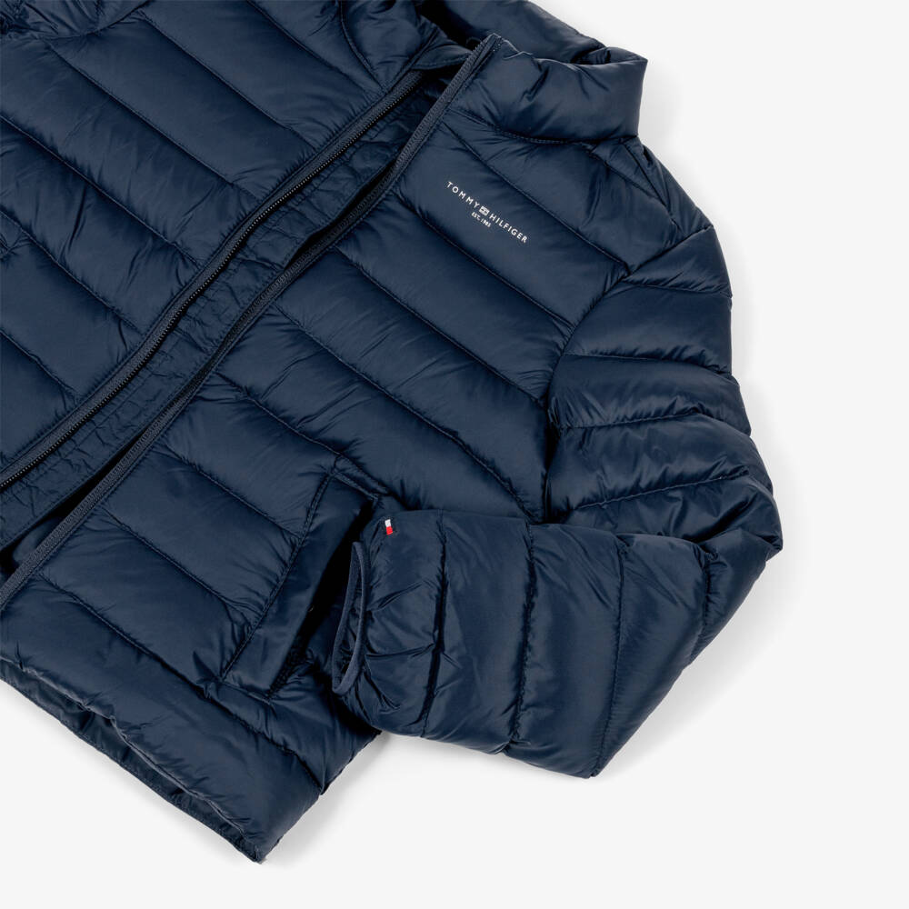 Tommy Hilfiger-Boys Navy Blue Down Padded Puffer Jacket | Childrensalon Outlet