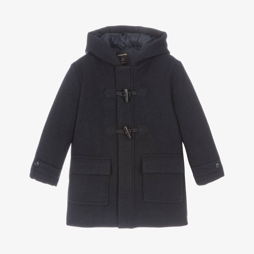 Mayoral-Boys Navy Blue Duffle Coat | Childrensalon Outlet