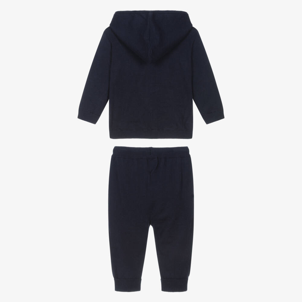 Mayoral-Boys Navy Blue Knitted Tracksuit | Childrensalon Outlet