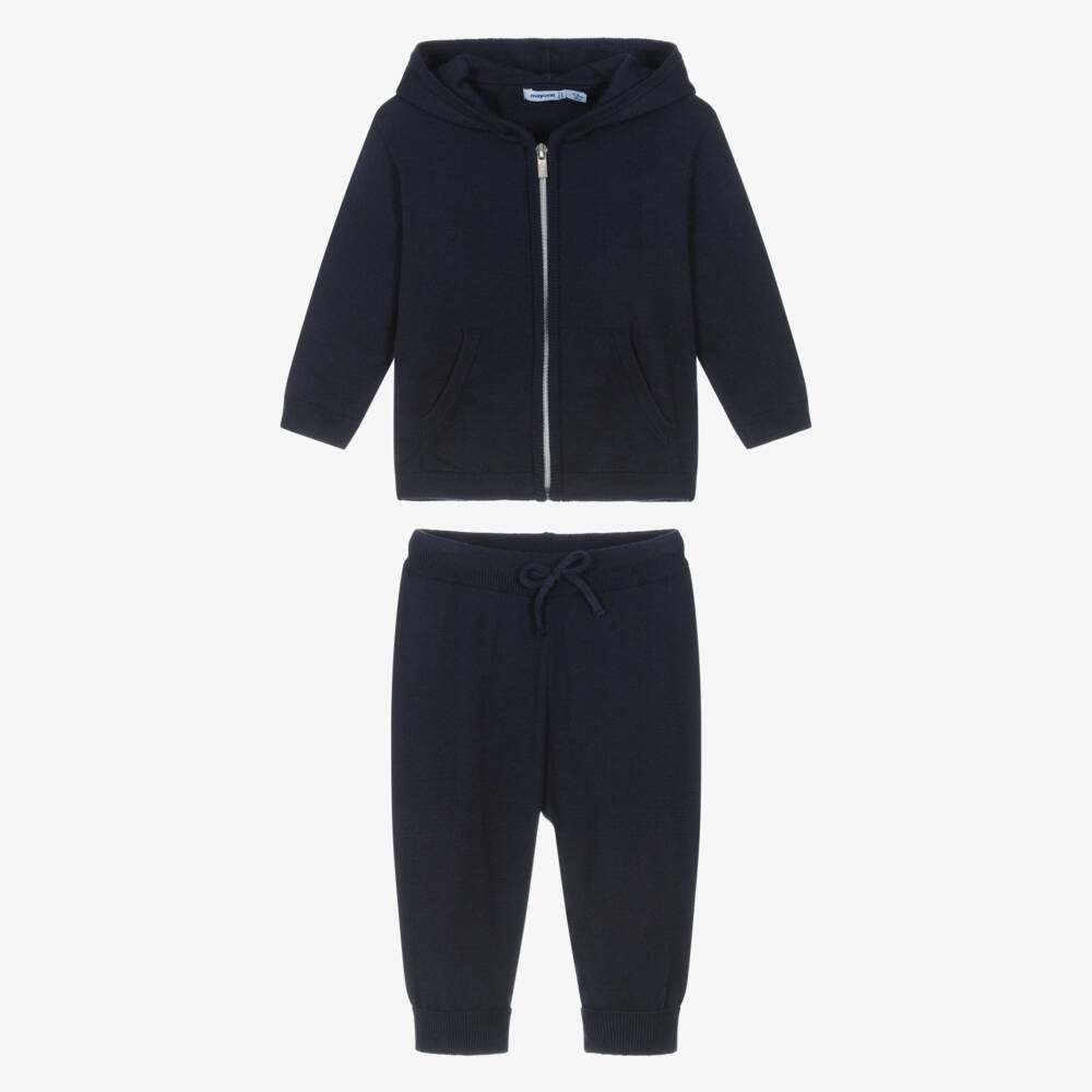 Mayoral-Boys Navy Blue Knitted Tracksuit | Childrensalon Outlet