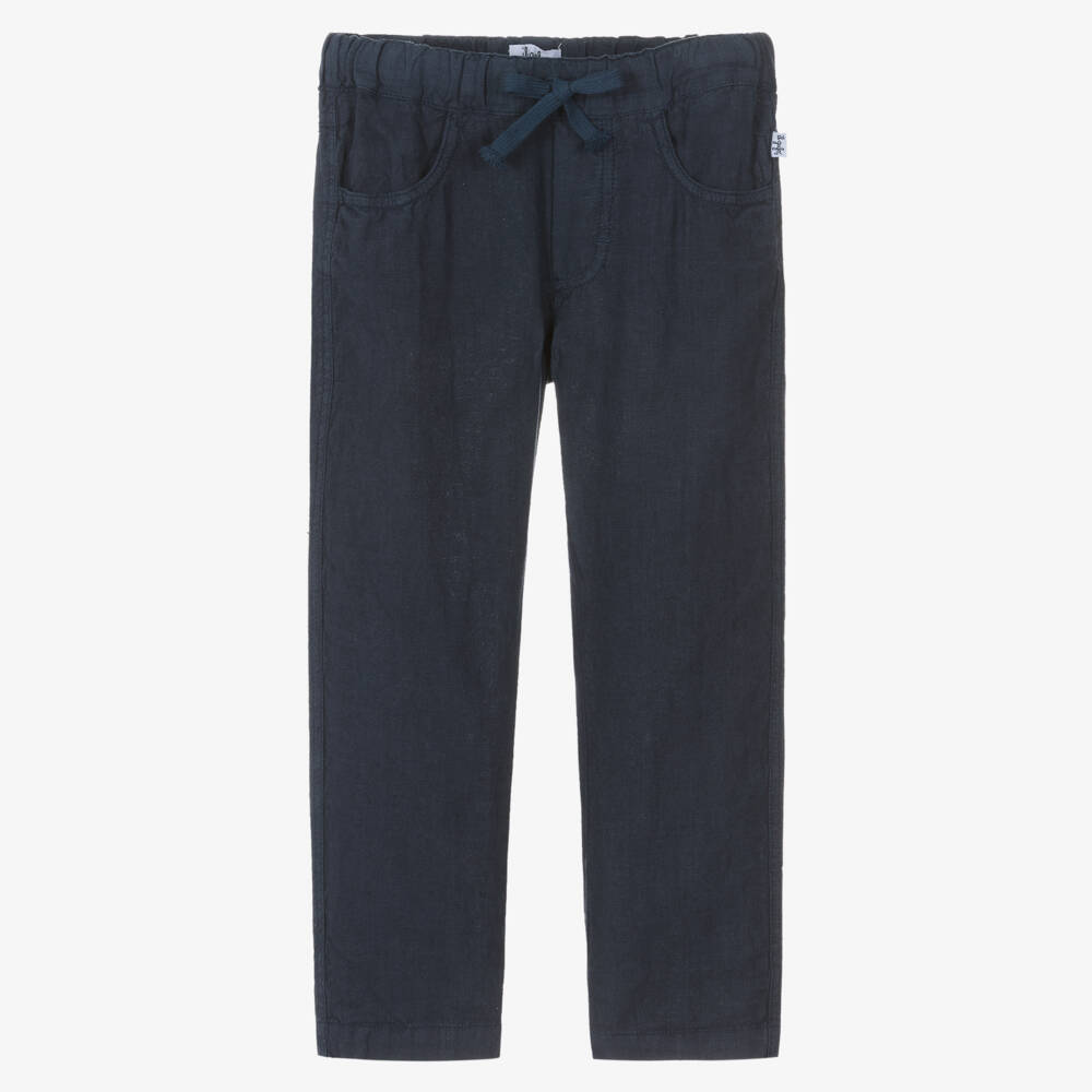 Il Gufo-بنطلون كتان أزرق داكن للأولاد | Childrensalon Outlet