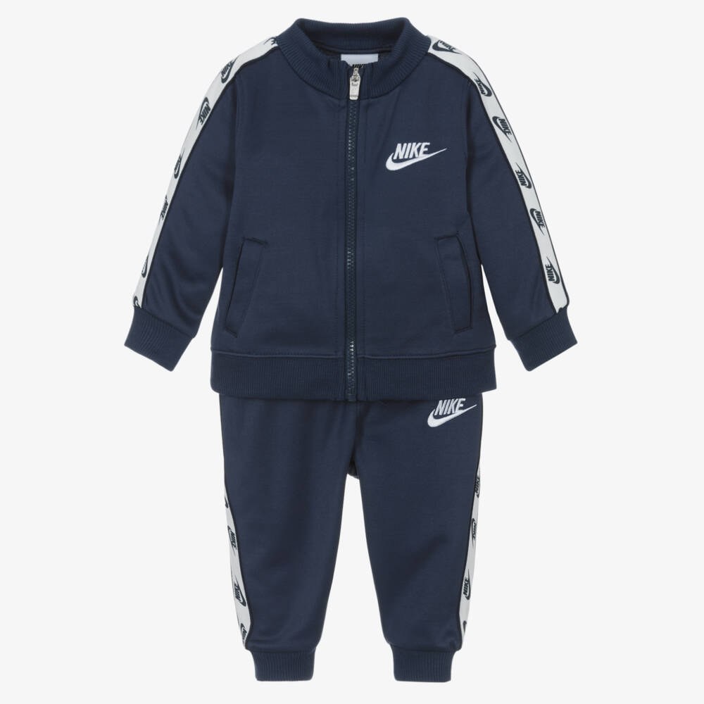 Nike-Boys Navy Blue Logo Tape Tracksuit | Childrensalon Outlet