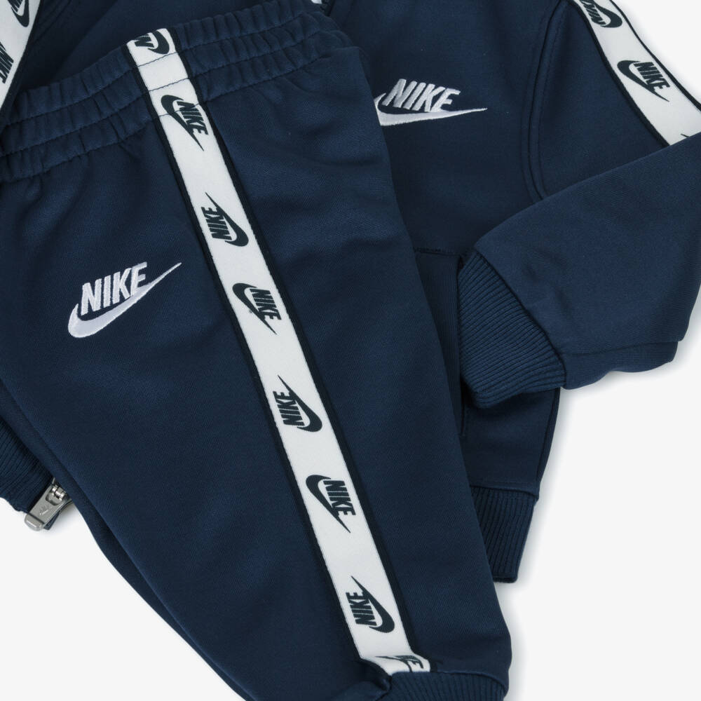 Nike-Boys Navy Blue Logo Tape Tracksuit | Childrensalon Outlet
