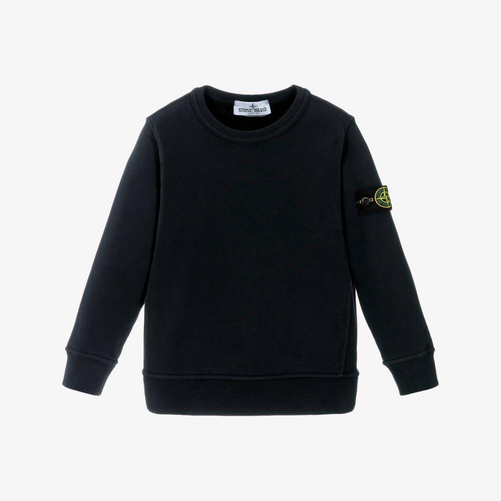 Stone Island Junior-Boys Navy Blue Organic Cotton Compass Badge Sweatshirt | Childrensalon Outlet