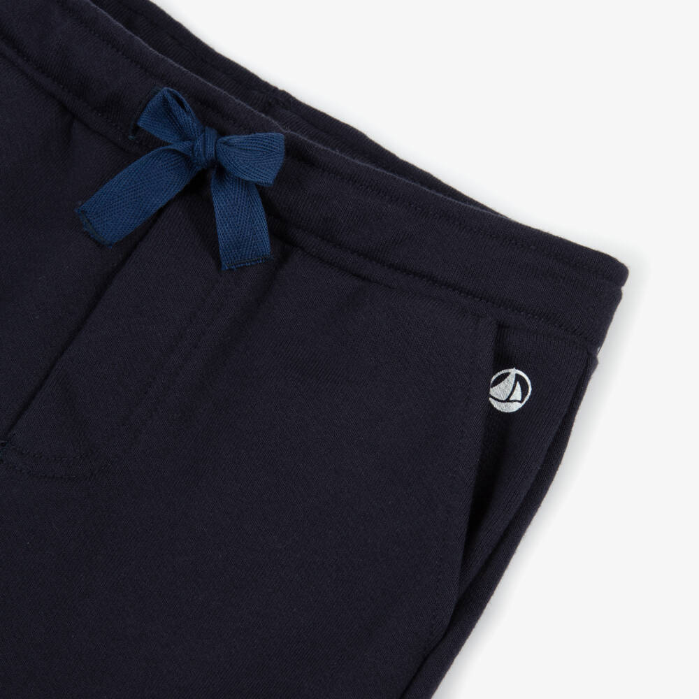 Petit Bateau-Boys Navy Blue Organic Cotton Joggers | Childrensalon Outlet