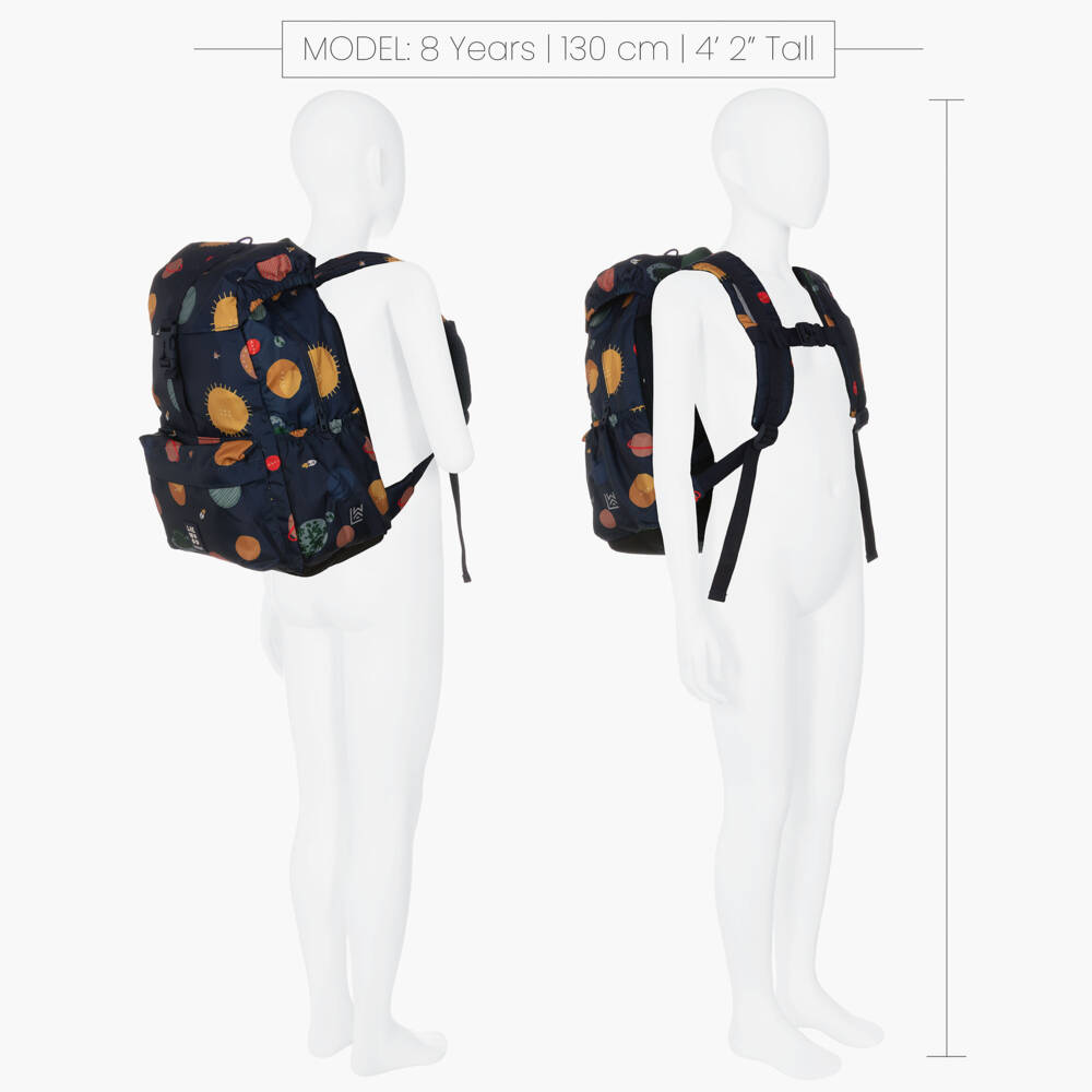 Liewood-Boys Navy Blue Planet Print Backpack (36cm) | Childrensalon Outlet