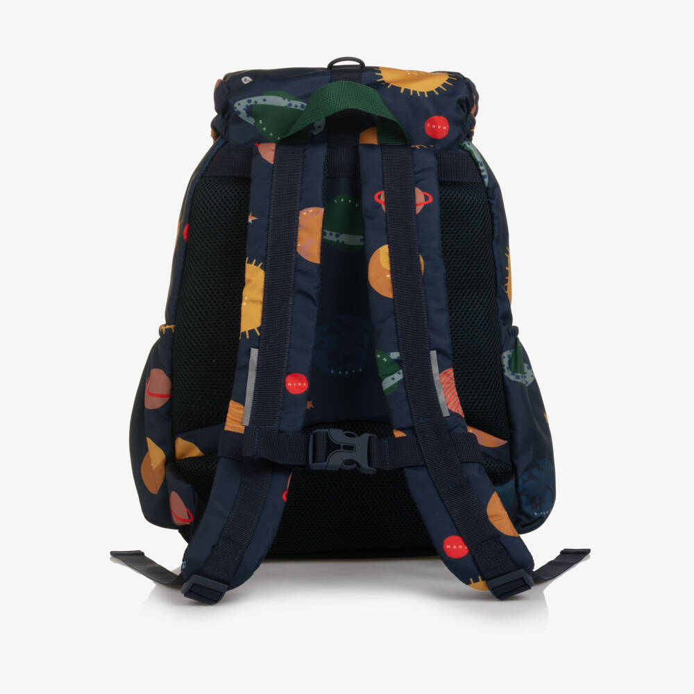 Liewood-Boys Navy Blue Planet Print Backpack (36cm) | Childrensalon Outlet