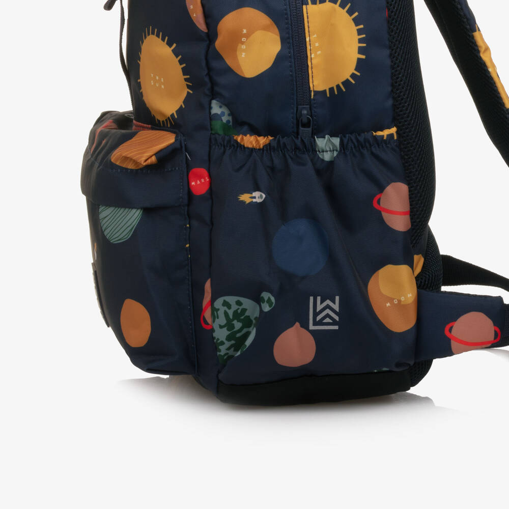 Liewood-Boys Navy Blue Planet Print Backpack (36cm) | Childrensalon Outlet