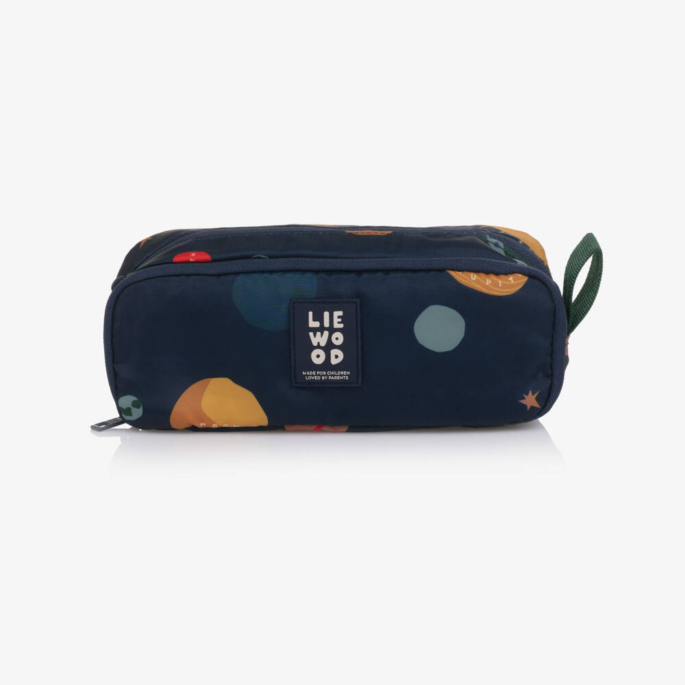 Liewood-Boys Navy Blue Planet Print Pencil Case (22cm) | Childrensalon Outlet