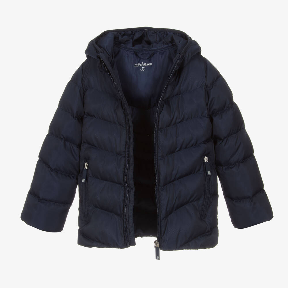 Mitch & Son-Boys Navy Blue Puffer Coat | Childrensalon Outlet