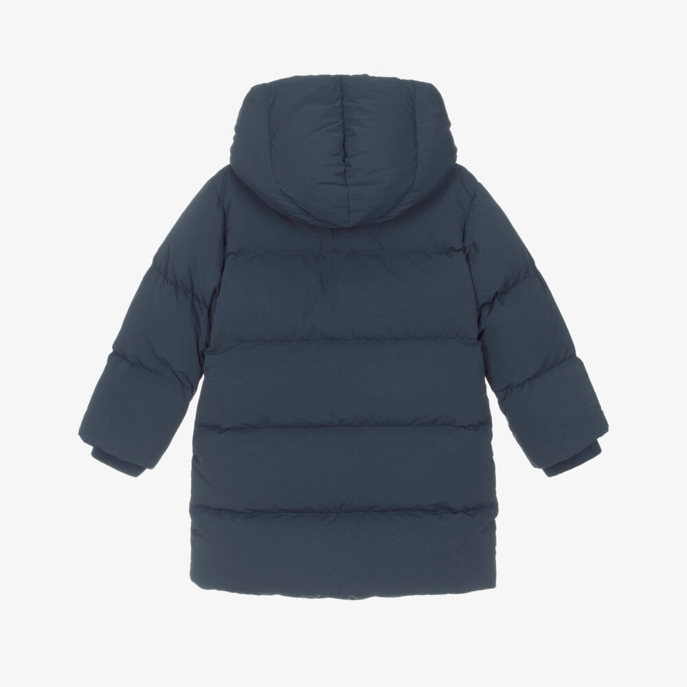 Burberry-Boys Navy Blue Puffer Coat with EKD Embroidery | Childrensalon Outlet