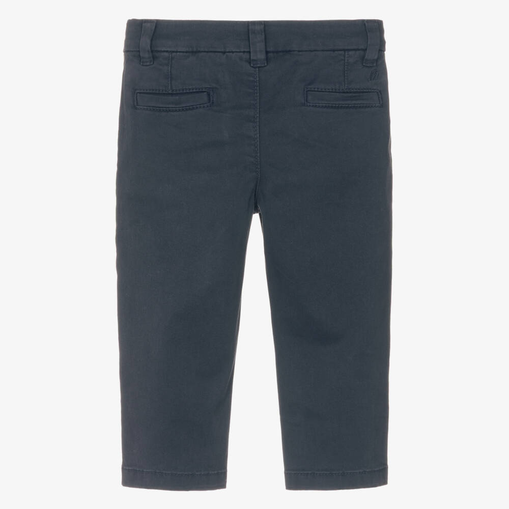 Mayoral-Boys Navy Blue Slim Fit Chino Trousers | Childrensalon Outlet
