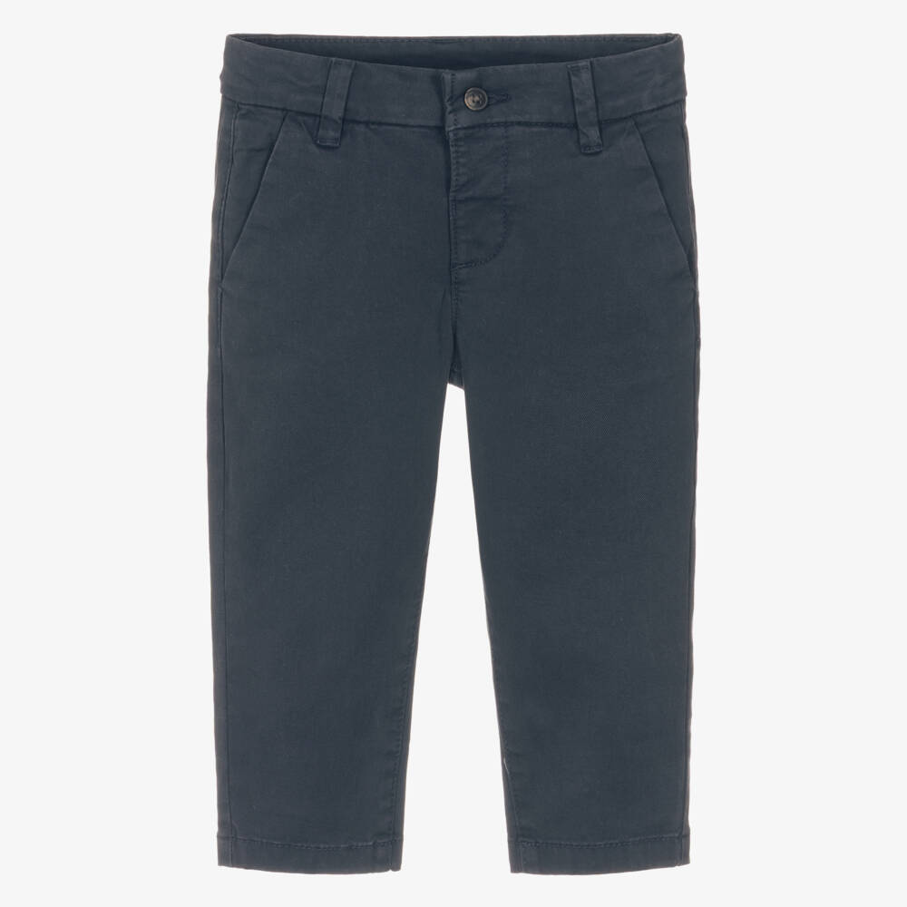 Mayoral-Boys Navy Blue Slim Fit Chino Trousers | Childrensalon Outlet