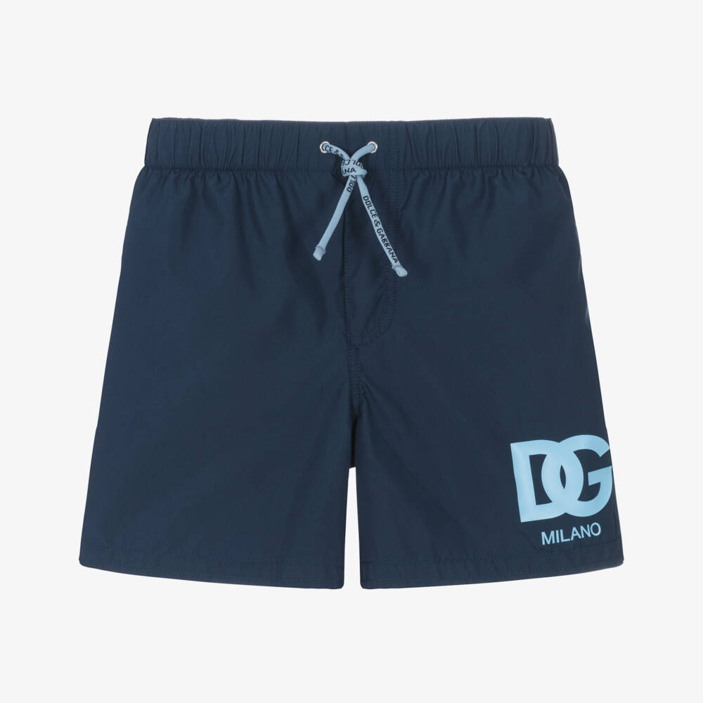 Dolce & Gabbana-Синие шорты для плавания с логотипом для мальчиков | Childrensalon Outlet
