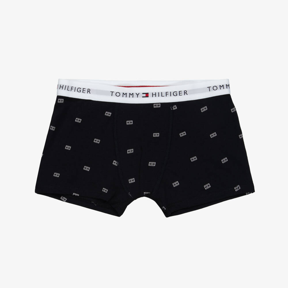 Tommy Hilfiger-Boys Navy Blue, White & Red Cotton Boxer Shorts (3 Pack) | Childrensalon Outlet