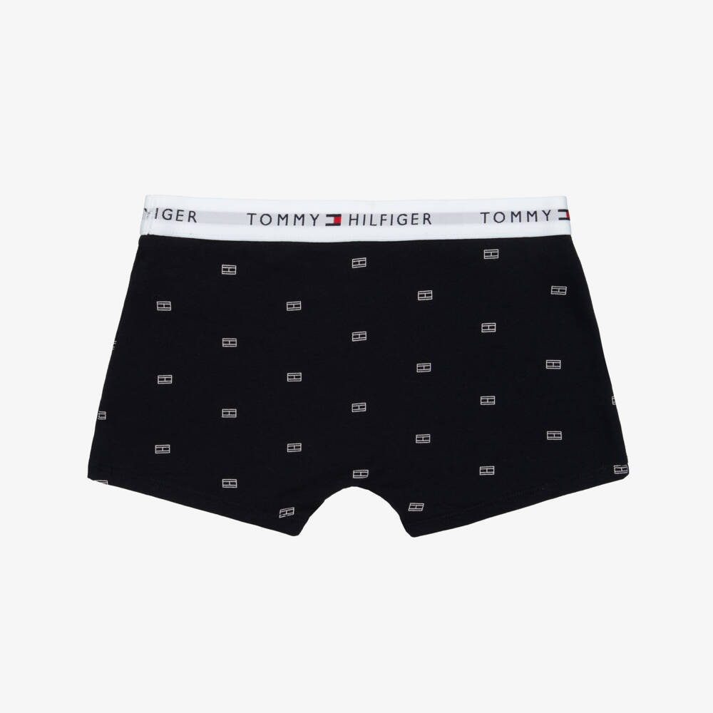 Tommy Hilfiger-Boys Navy Blue, White & Red Cotton Boxer Shorts (3 Pack) | Childrensalon Outlet