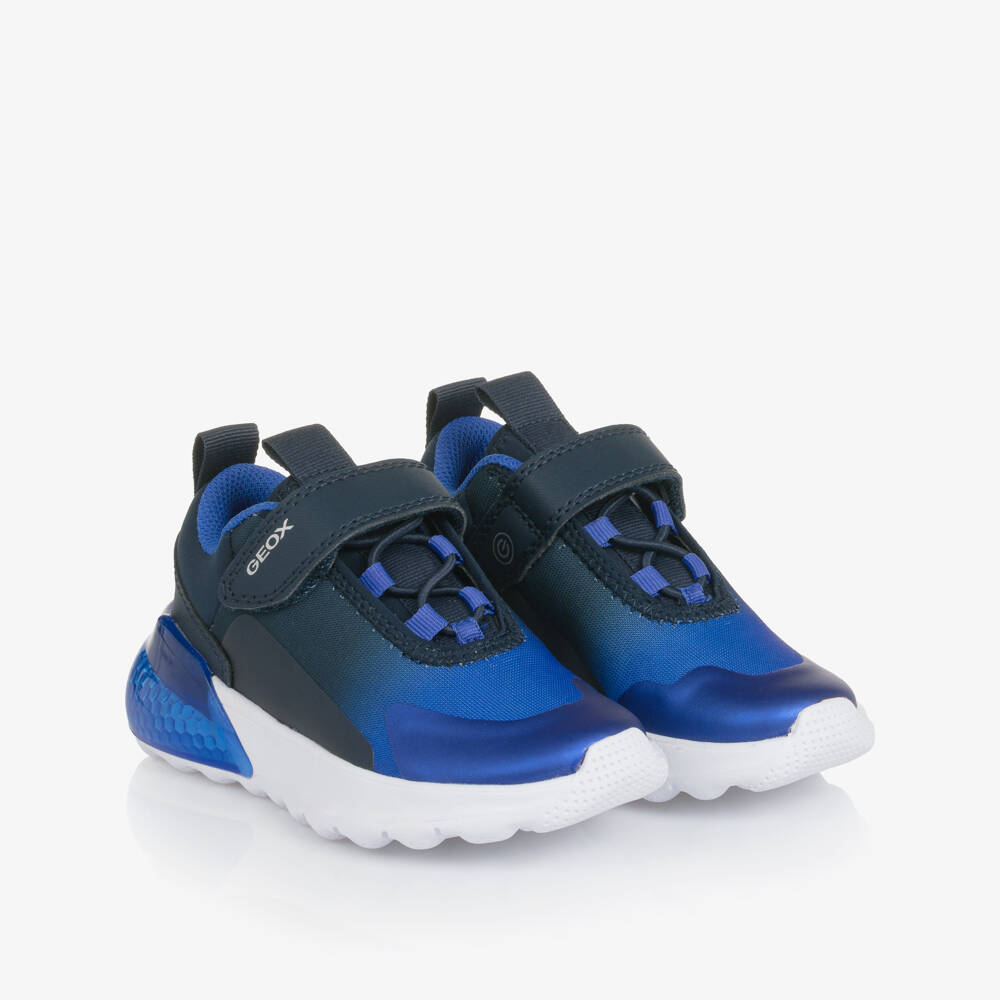 Geox-Boys Navy & Bright Blue Light-Up Trainers | Childrensalon Outlet