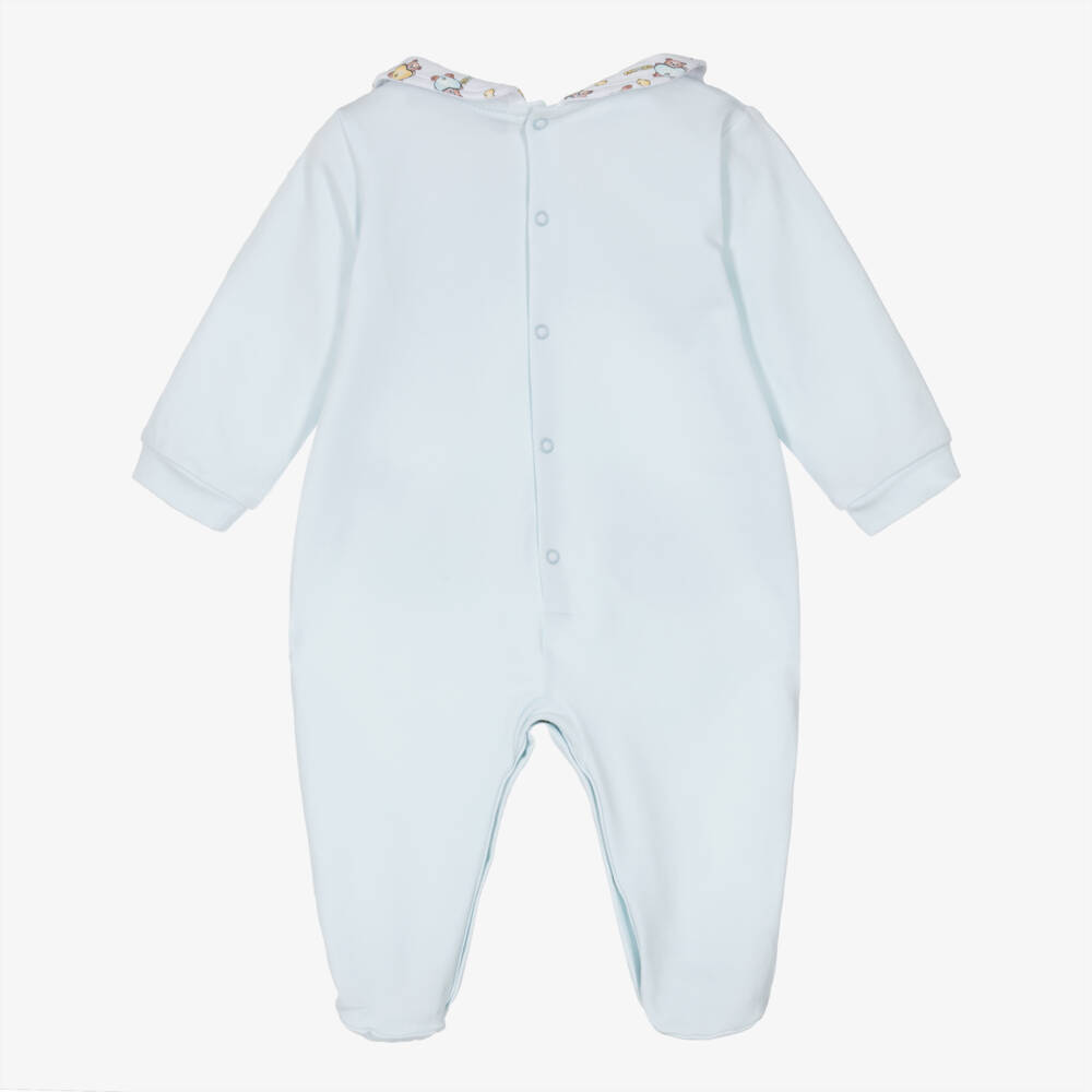 AIGNER-Boys Pale Blue Pima Cotton Teddy Babygrow | Childrensalon Outlet