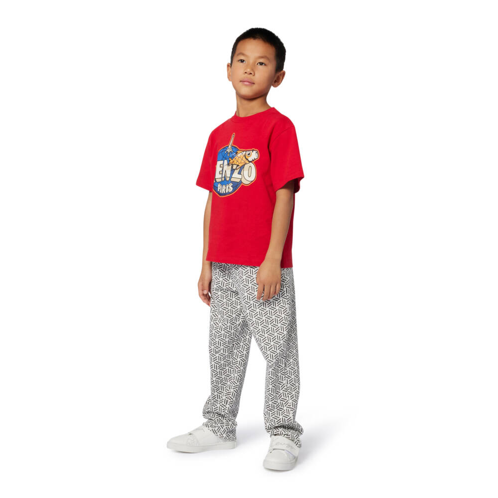 KENZO KIDS-Boys Red Cotton Cosmic Graphic T-Shirt | Childrensalon Outlet