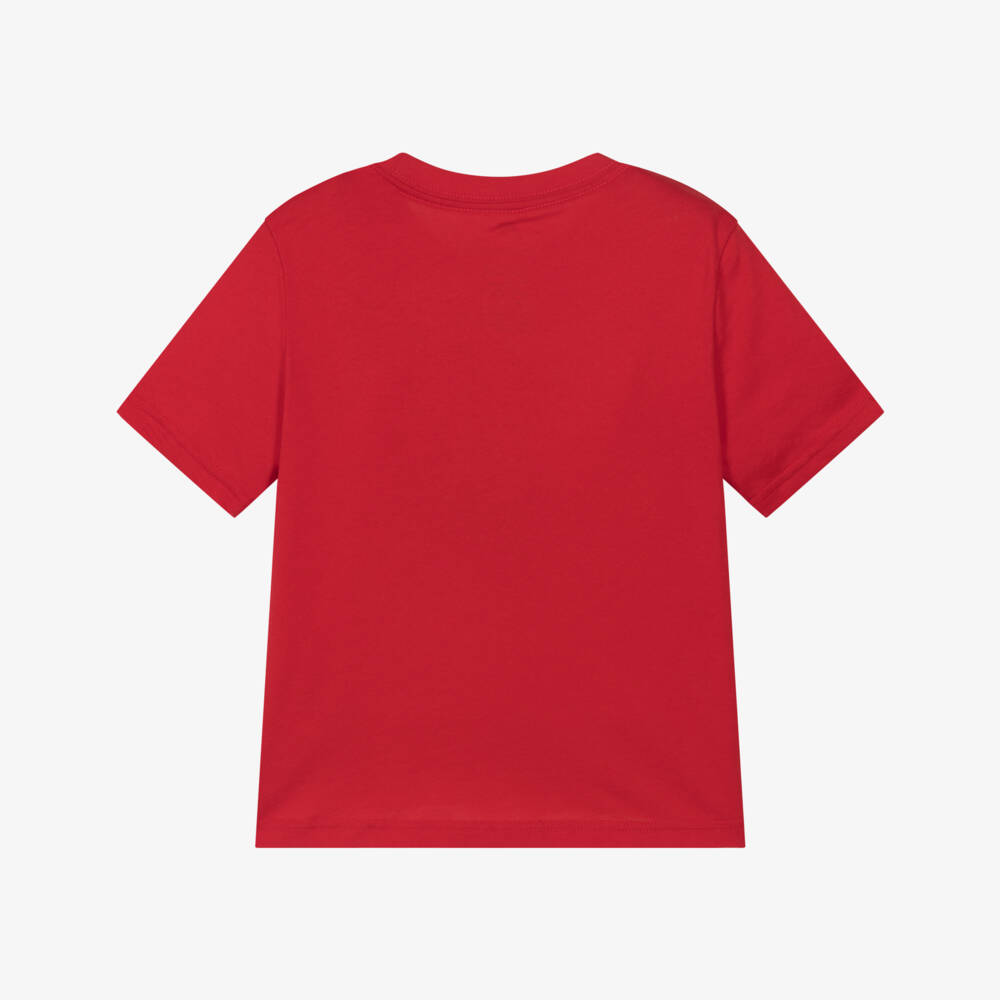 Nike-Boys Red Cotton Football Logo T-Shirt | Childrensalon Outlet