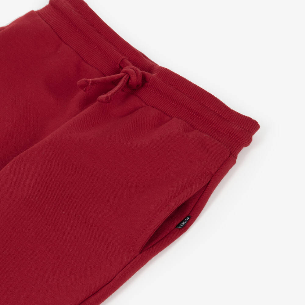 Mayoral-Boys Red Cotton Jersey Drawstring Joggers | Childrensalon Outlet