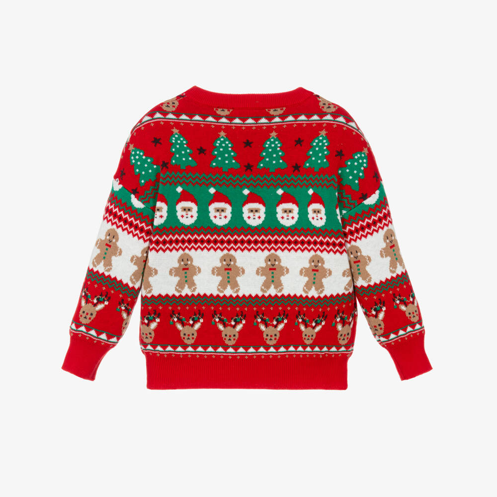 Rock Your Baby-Boys Red Cotton Knit Festive Fair Isle Sweater | Childrensalon Outlet