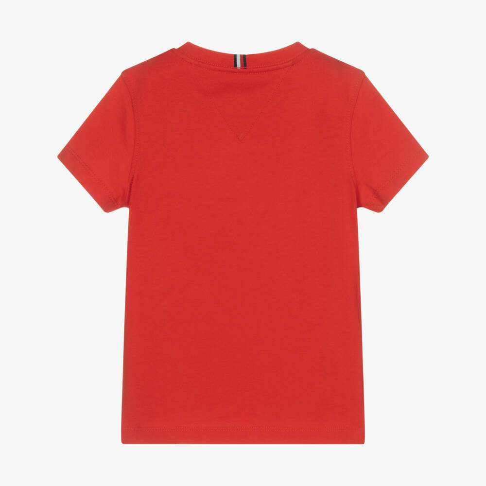 Tommy Hilfiger-Boys Red Cotton T-Shirt | Childrensalon Outlet