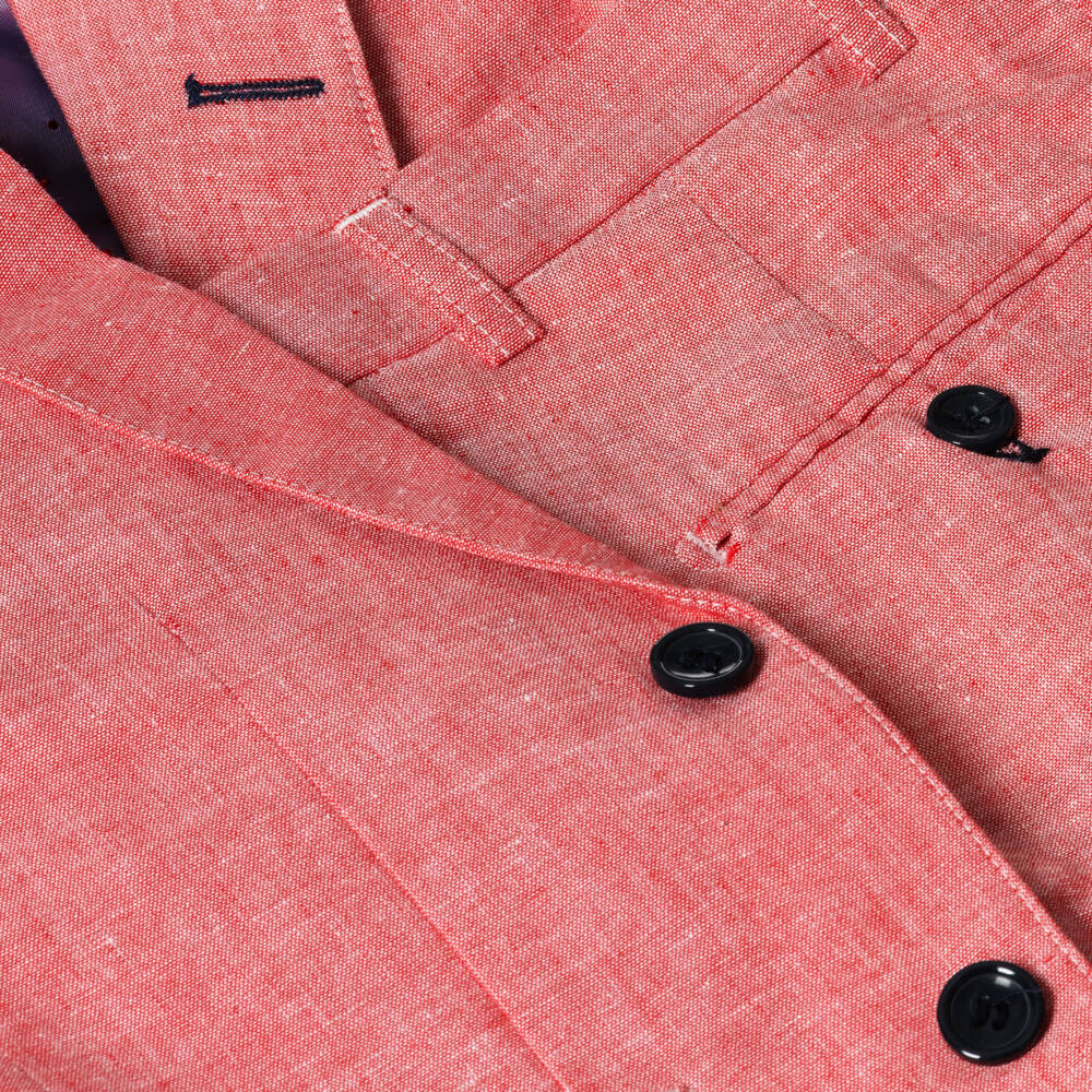 Romano-Boys Red Linen Suit | Childrensalon Outlet