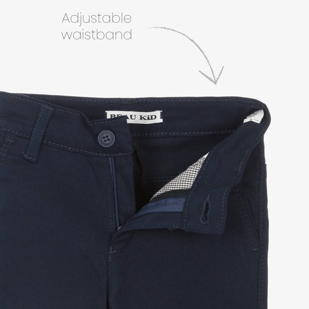 Beau KiD-Boys Red & Navy Blue Cotton Suit with Belt & Bow Tie | Childrensalon Outlet