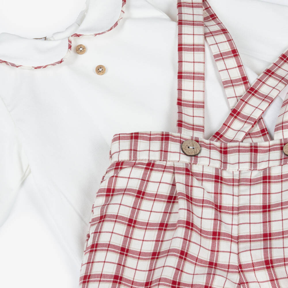 PAZ Rodríguez-Boys Red & White Check Cotton Shirt & Shorts Set | Childrensalon Outlet