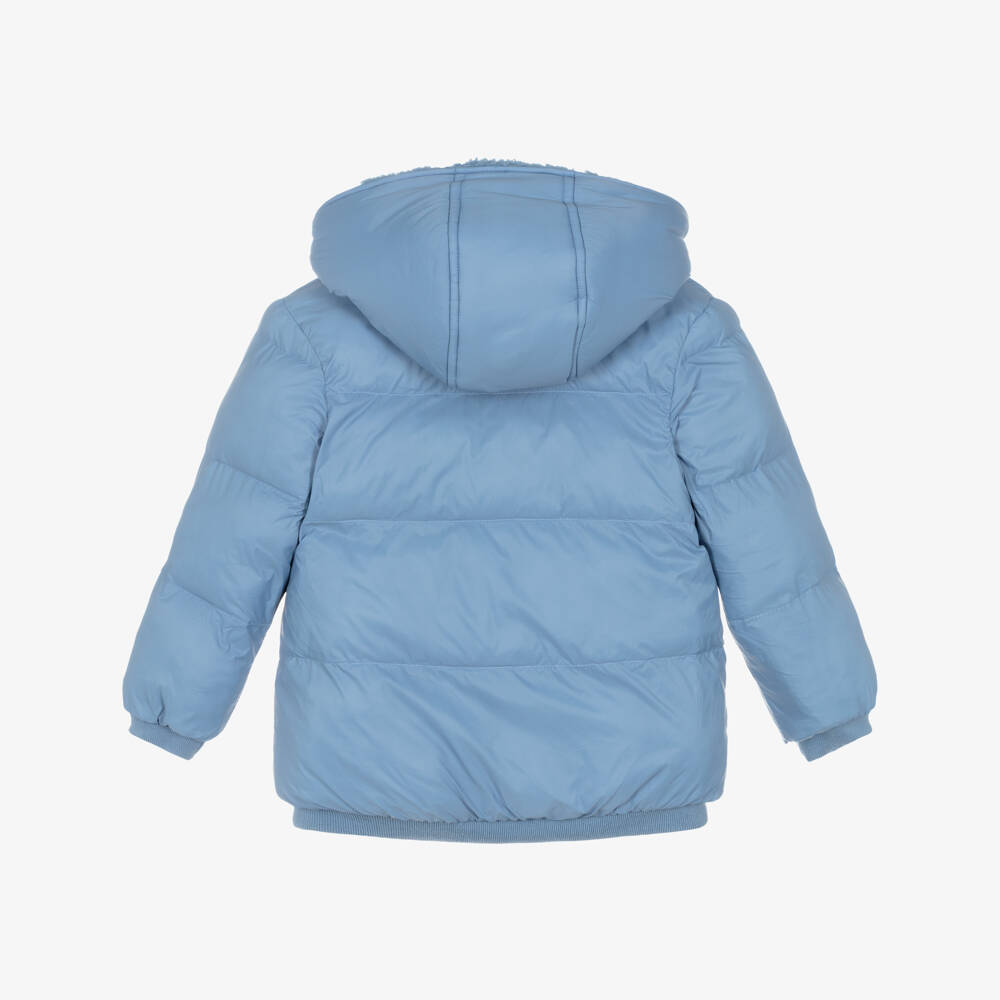 Tartine et Chocolat-Boys Reversible Blue Fleece Puffer Jacket | Childrensalon Outlet