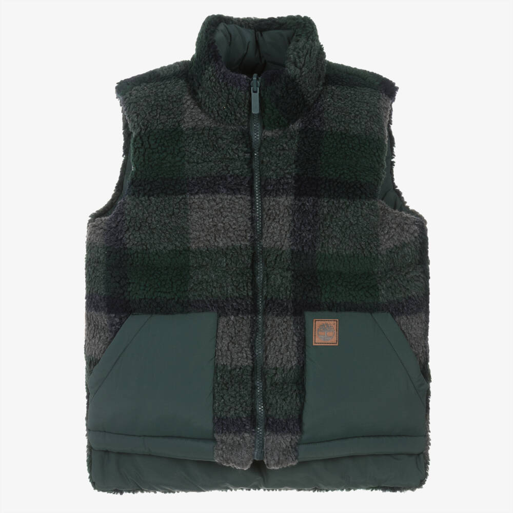 Timberland-Boys Reversible Green Padded Gilet | Childrensalon Outlet