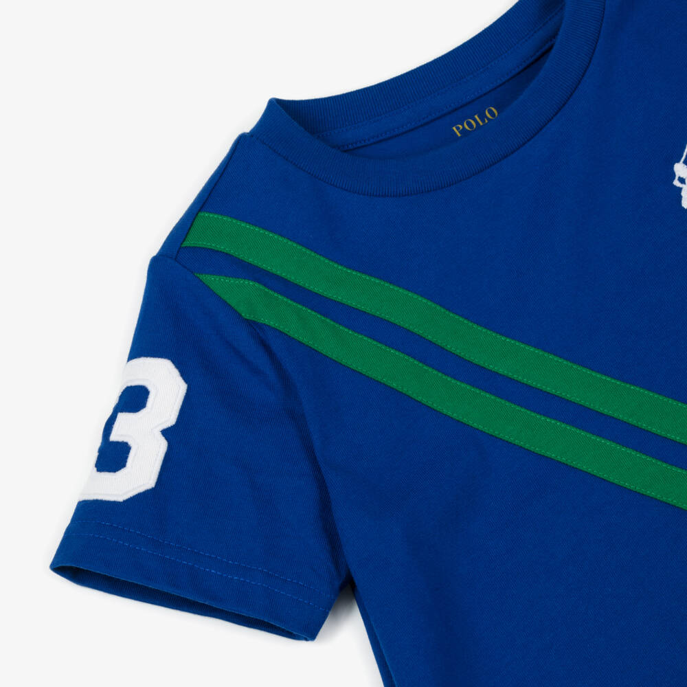 Ralph Lauren-Boys Royal Blue Cotton Big Pony T-Shirt | Childrensalon Outlet