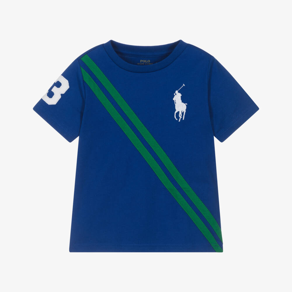 Ralph Lauren-Boys Royal Blue Cotton Big Pony T-Shirt | Childrensalon Outlet