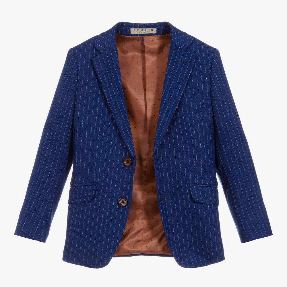 Romano-Boys Royal Blue Pinstripe Suit | Childrensalon Outlet