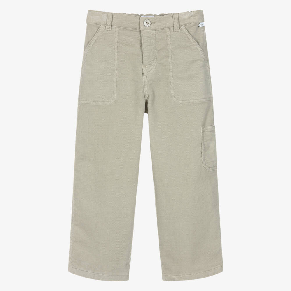 Il Gufo-Boys Sage Green Needle Cord Trousers | Childrensalon Outlet