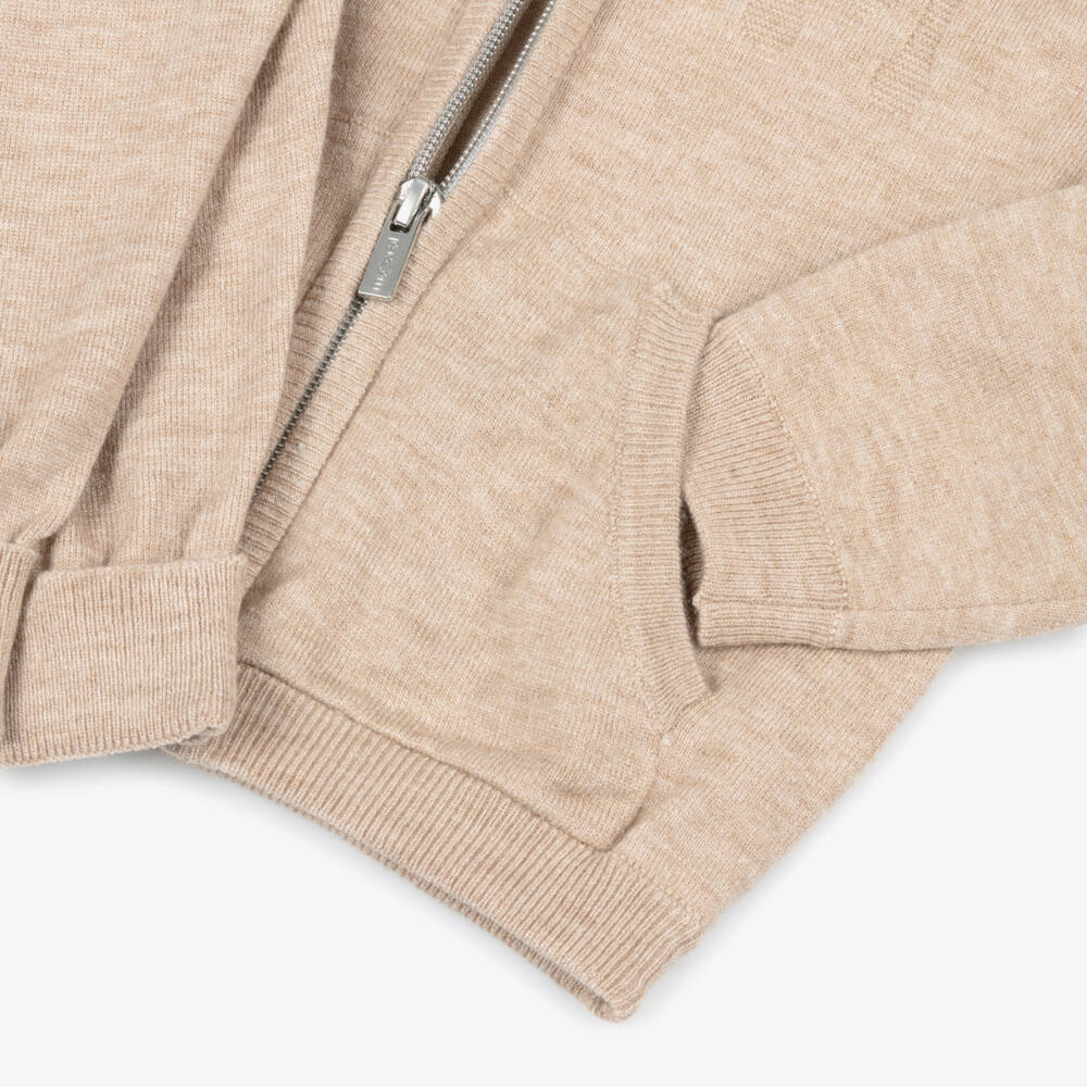 Mayoral-Boys Sandy Beige Knitted Tracksuit | Childrensalon Outlet