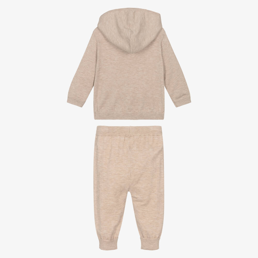 Mayoral-Boys Sandy Beige Knitted Tracksuit | Childrensalon Outlet