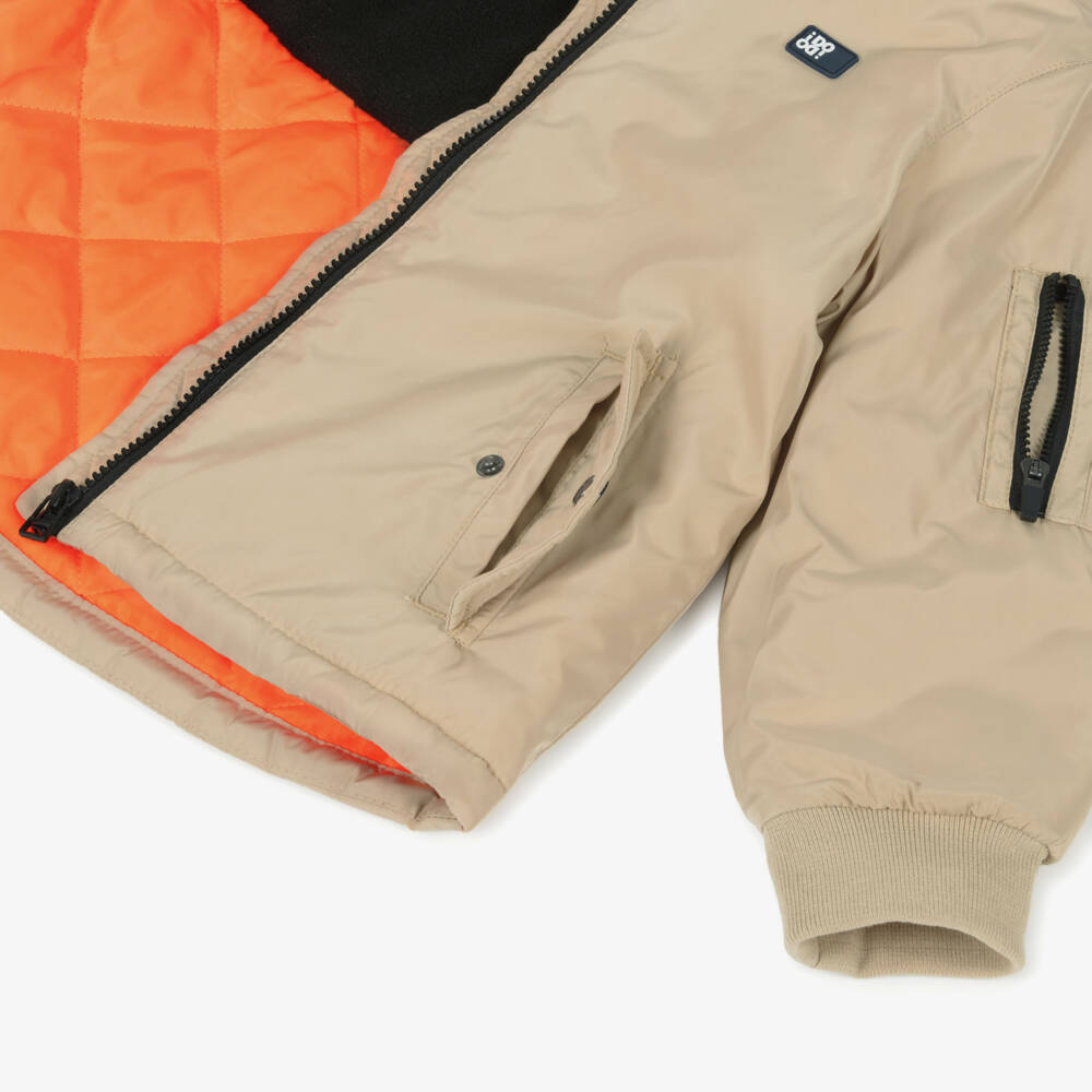 iDO-Boys Silky Beige Hooded Waterproof Coat | Childrensalon Outlet