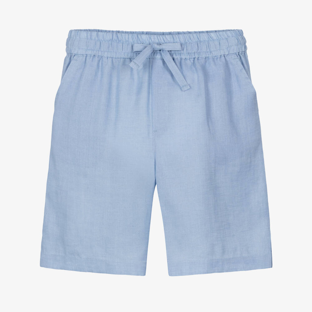 Dolce & Gabbana-Льняные шорты светло-голубого цвета для мальчиков | Childrensalon Outlet