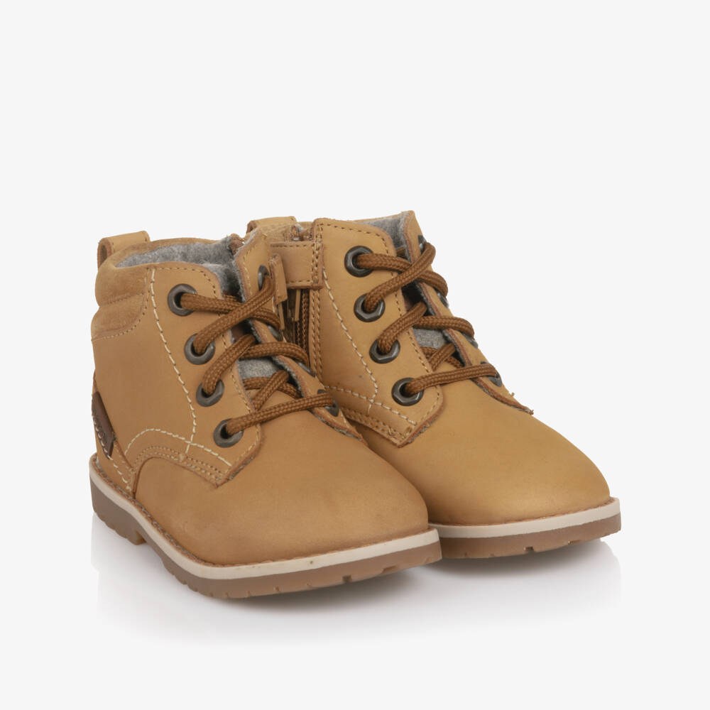 Mayoral-Boys Tan Brown Nubuck Leather Ankle Boots | Childrensalon Outlet