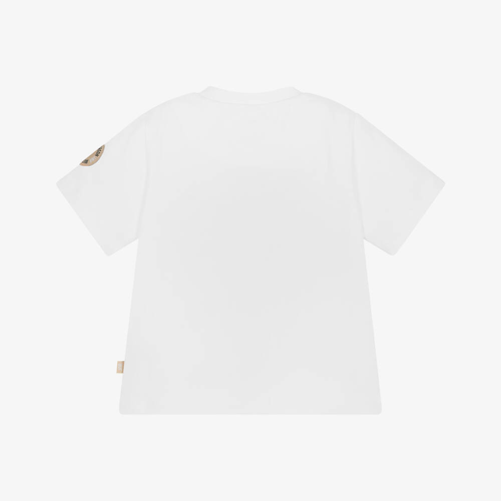 Mitch & Son-تيشيرت مخطط أبيض وبيج للأولاد | Childrensalon Outlet