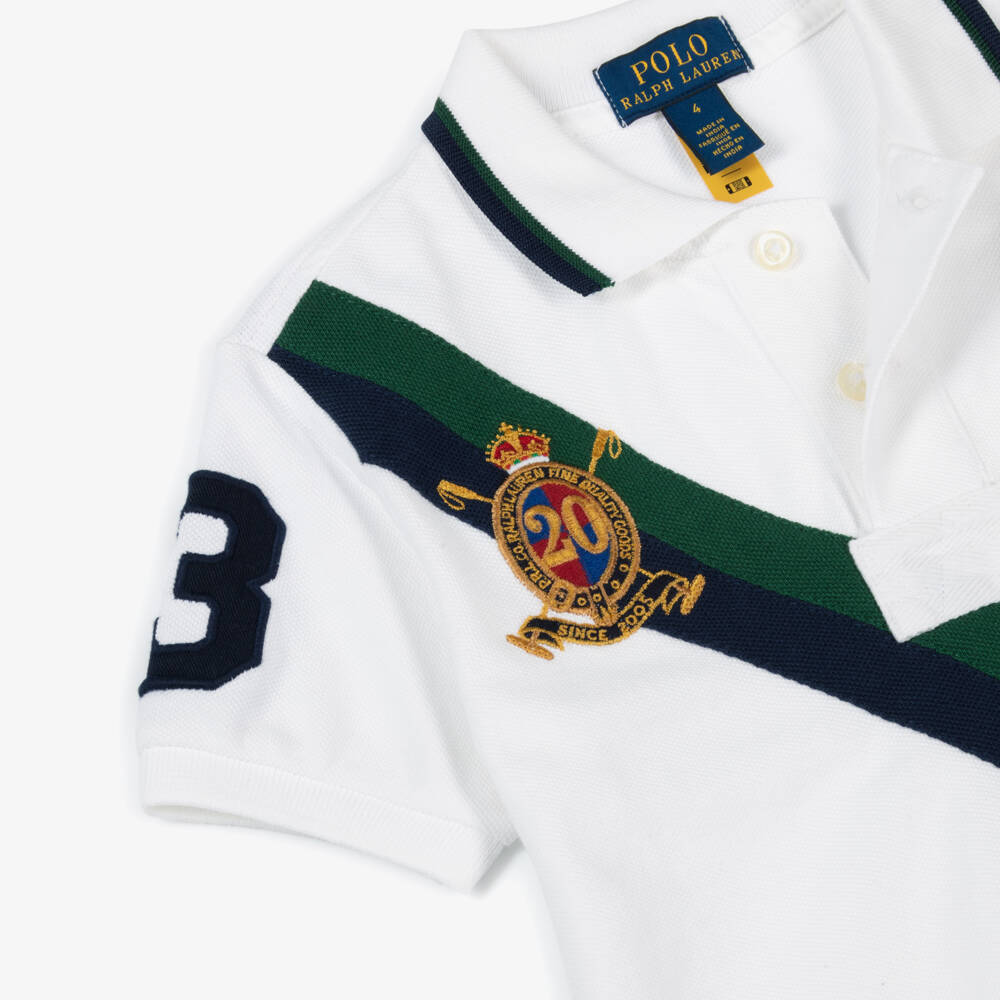 Ralph Lauren-Boys White Big Pony 20th Anniversary Polo Shirt | Childrensalon Outlet