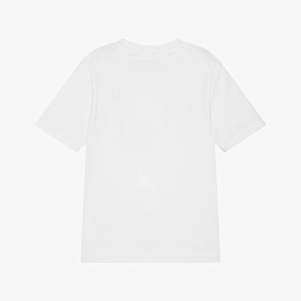 BOSS-Boys White Cotton Graphic Logo T-Shirt | Childrensalon Outlet