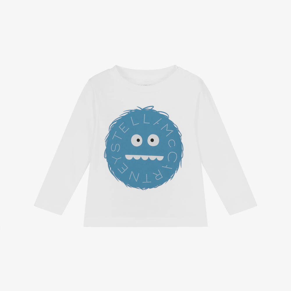 Stella McCartney Kids-Boys White Cotton Yeti Top | Childrensalon Outlet