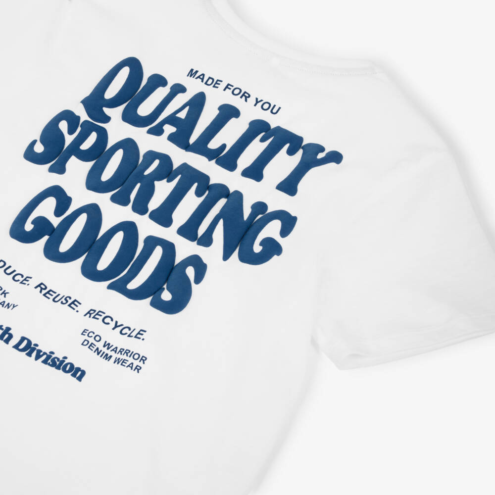 NAME IT-Boys White Cotton Youth Division T-Shirt | Childrensalon Outlet