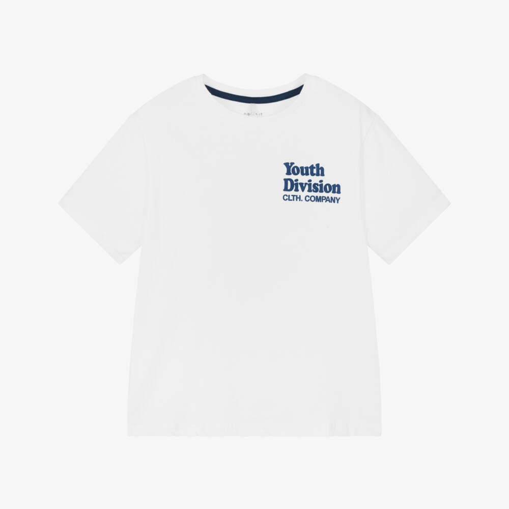 NAME IT-Boys White Cotton Youth Division T-Shirt | Childrensalon Outlet