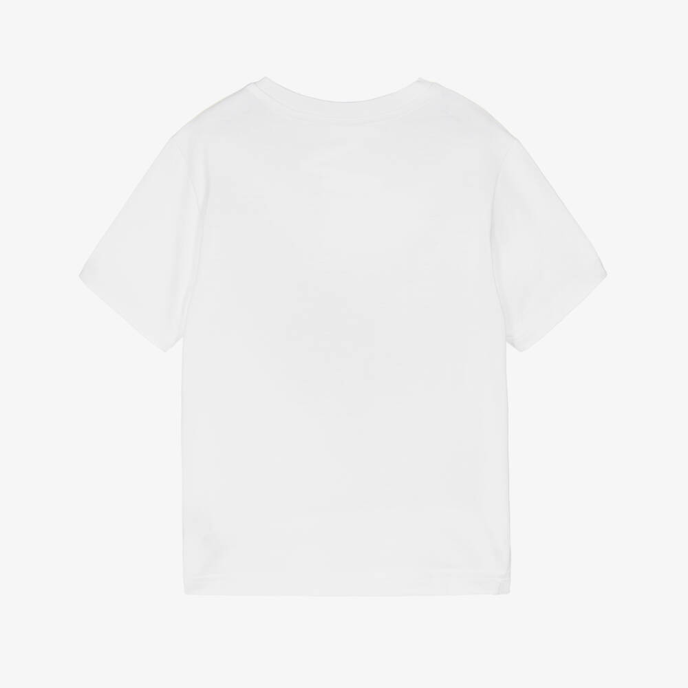 Dolce & Gabbana-Boys White Crest Logo Cotton T-Shirt | Childrensalon Outlet