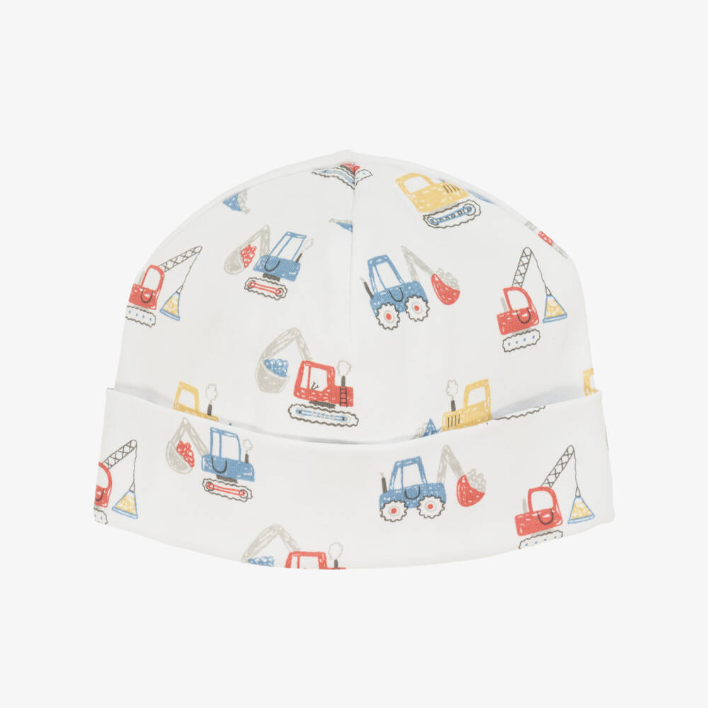 Kissy Kissy-Boys White Digger Print Cotton Hat | Childrensalon Outlet