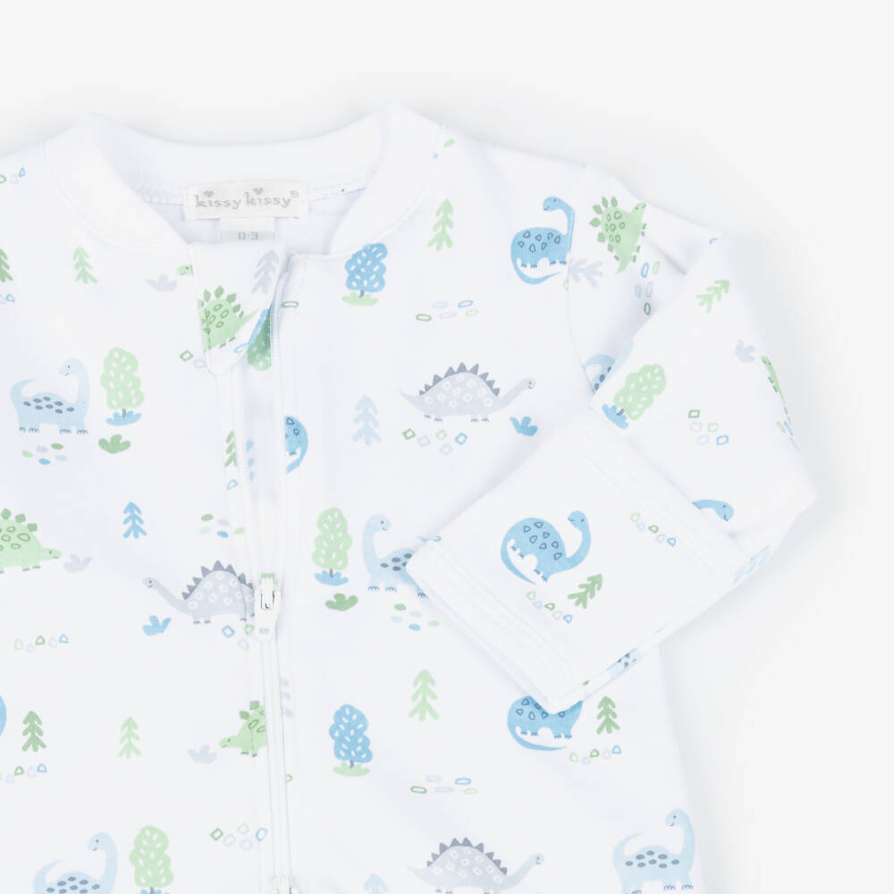 Kissy Kissy-Boys White Dinosaur Print Babygrow | Childrensalon Outlet